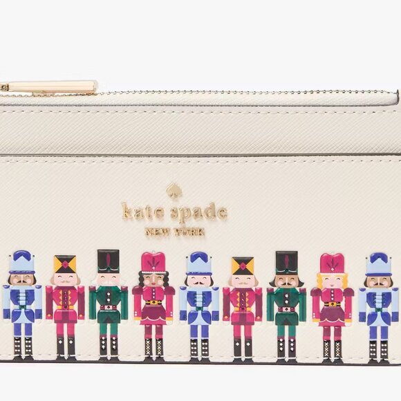 kate spade Oh What Fun! Nutcracker large slim cardholder NWT - Picture 2 of 10